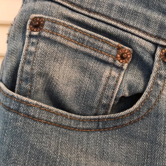 J. Crew Denim Jean Pencil Skirt Raw Frayed Hem Size 26 EUC - Picture 4 of 14